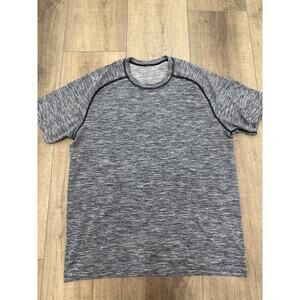 Lululemon Metal Vent Tech Short Sleeve Shirt Men’s Large Black Gray Heather